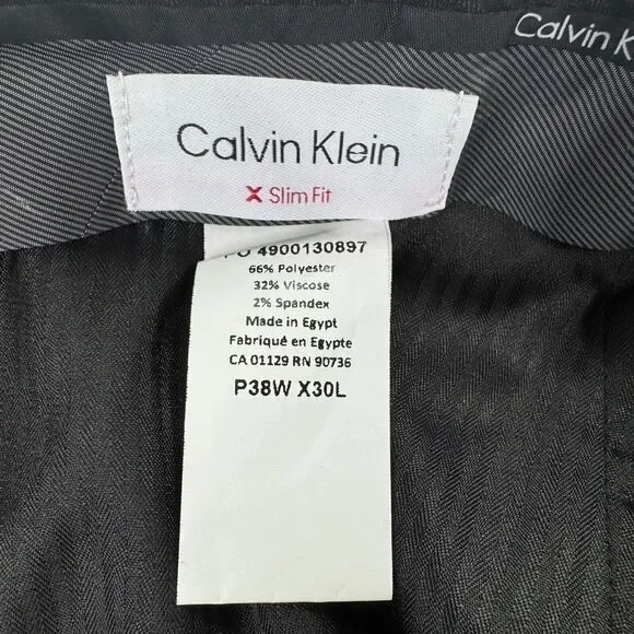 Calvin Klein Mens Jerome X Slim Fit Dress Pants Wine Black 38x30 - Picture 4 of 4